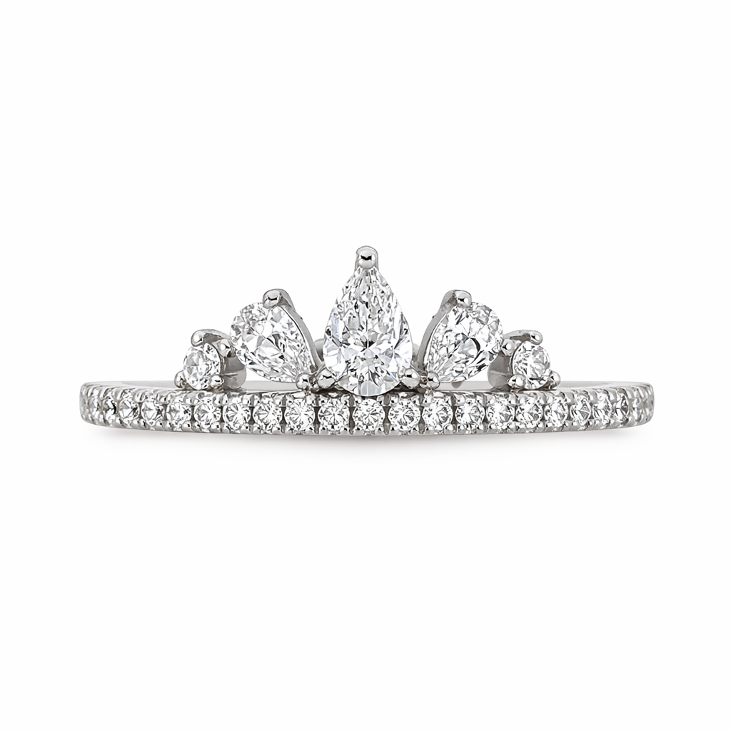18ct White Gold Diamond Tiara Ring