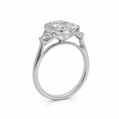Lab-Grown Diamond Crisscut Emerald &amp; Trapezoid Three-Stone Ring