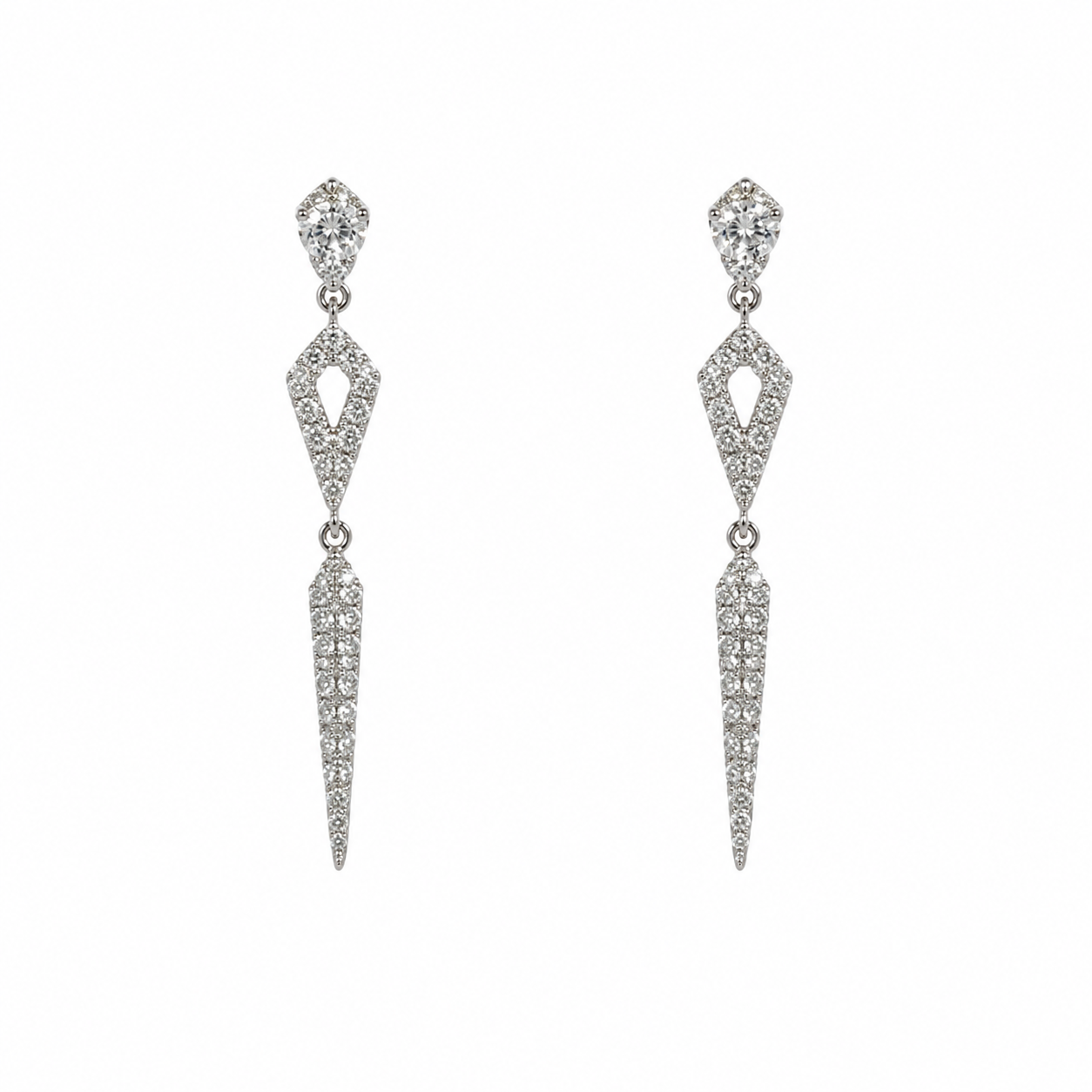 18ct Diamond Drop Earrings