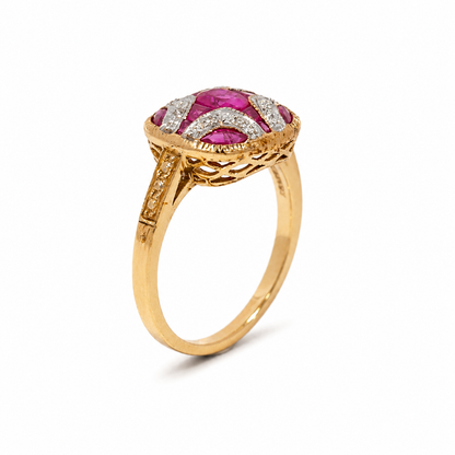9ct Ruby &amp; Diamond Dress Ring
