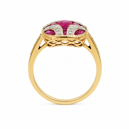 9ct Ruby &amp; Diamond Dress Ring