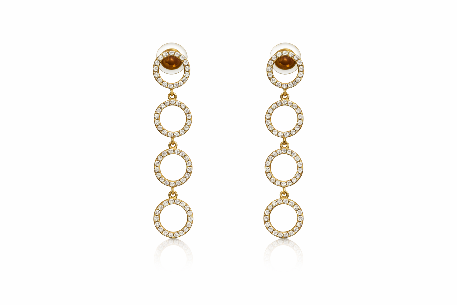 18ct yellow gold diamond cluster earrings