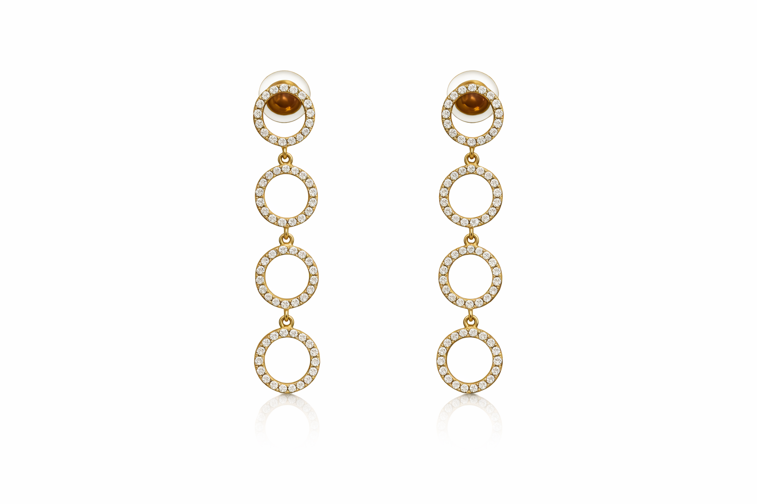 18ct yellow gold diamond cluster earrings
