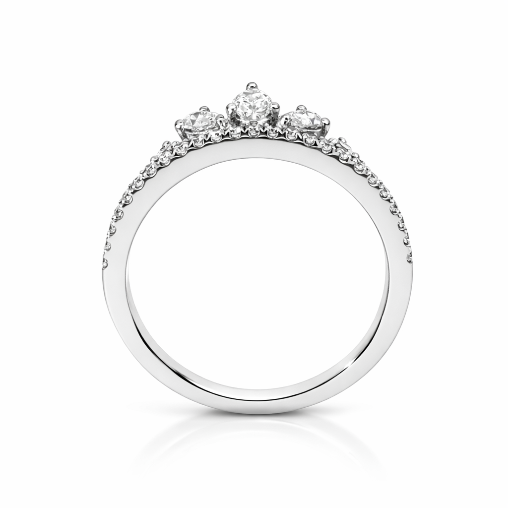 18ct White Gold Diamond Tiara Ring