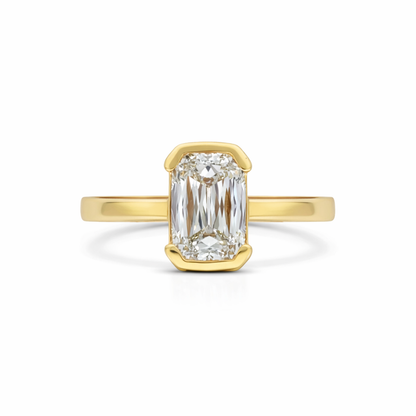 Lab-Grown Criss Cut Emerald Diamond Ring – 2.57ct | 18ct Yellow Gold