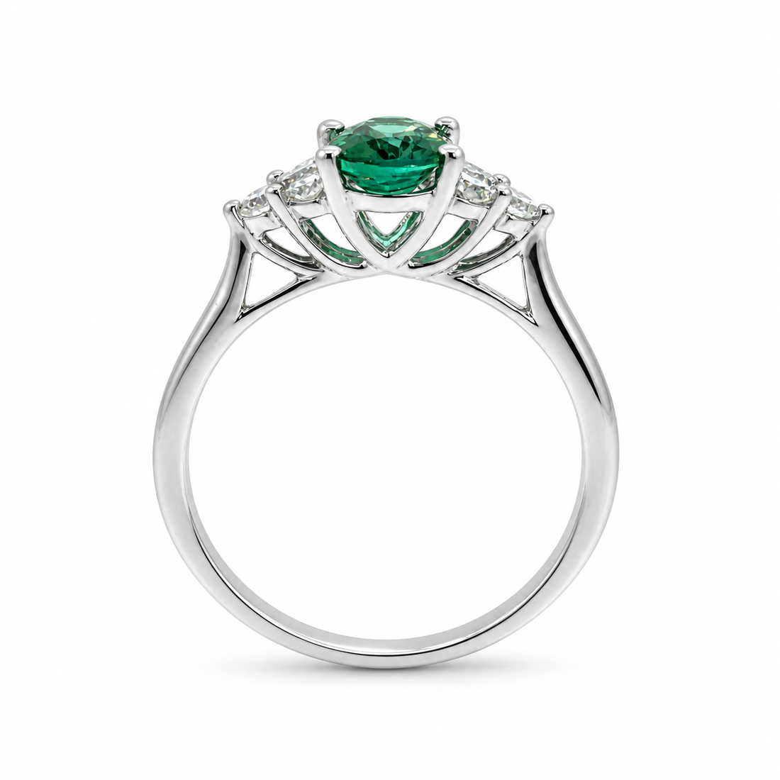 18ct White Gold Tourmaline &amp; Diamond Ring