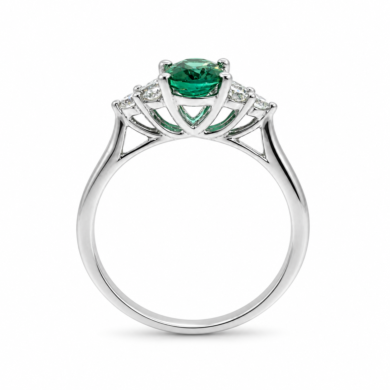 18ct White Gold Tourmaline &amp; Diamond Ring