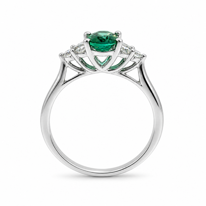 18ct White Gold Tourmaline &amp; Diamond Ring