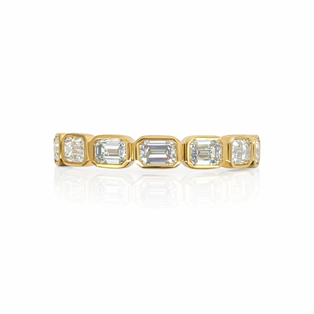 Lab-Grown Emerald-Cut Diamond Half Eternity Ring