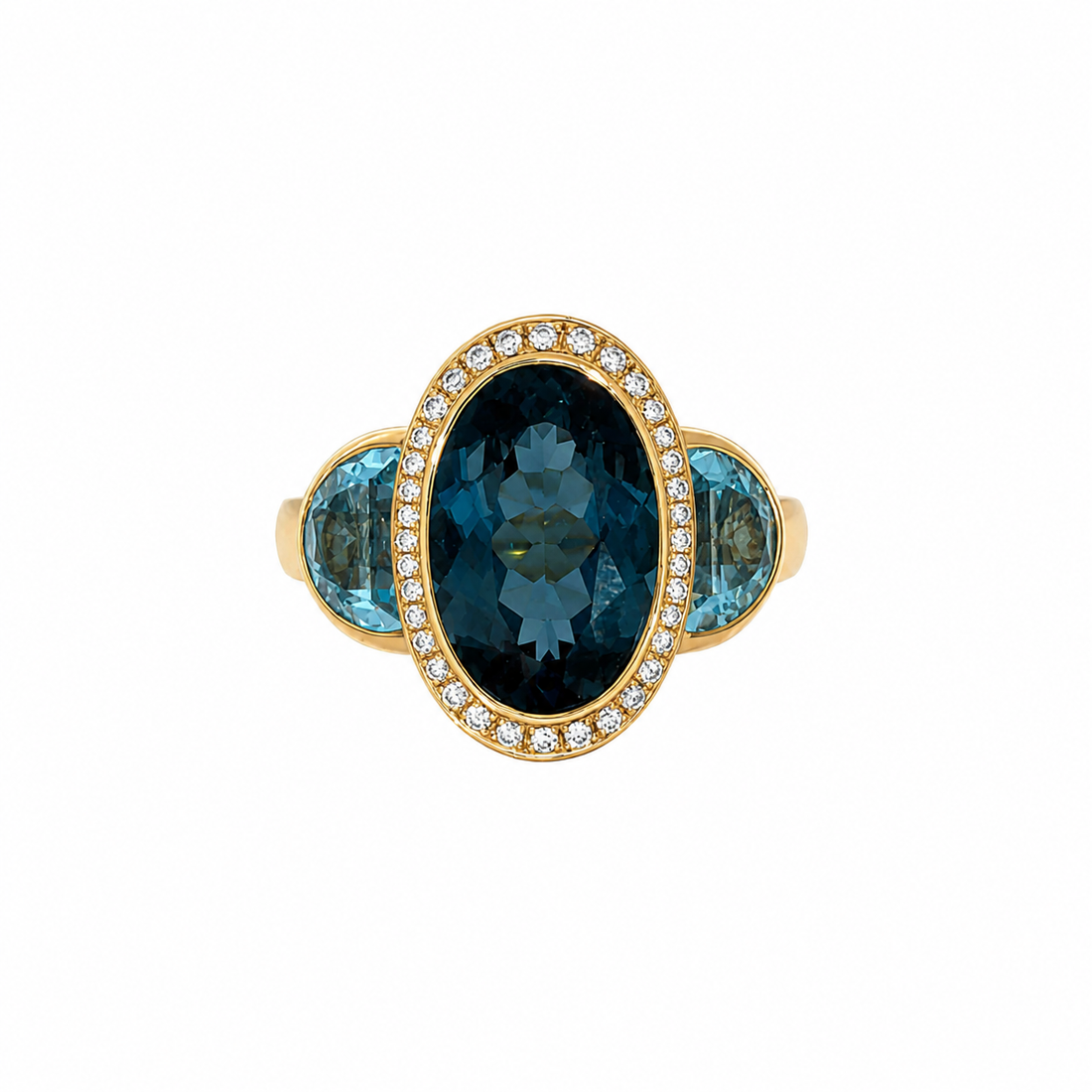 18ct Sapphire, Aquamarine &amp; Diamond