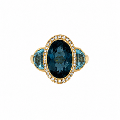 18ct Sapphire, Aquamarine &amp; Diamond