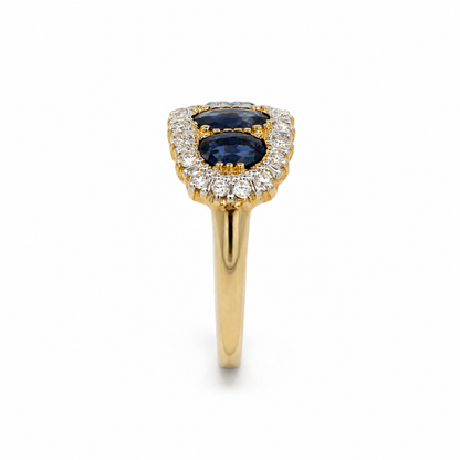 9ct Gold Sapphire and Diamond Cluster Ring