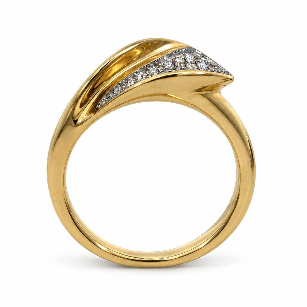 9ct Yellow Gold 0.25ct Diamond Pavé Teardrop Ring