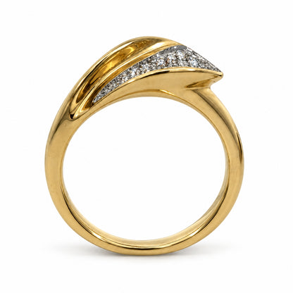 9ct Yellow Gold 0.25ct Diamond Pavé Teardrop Ring