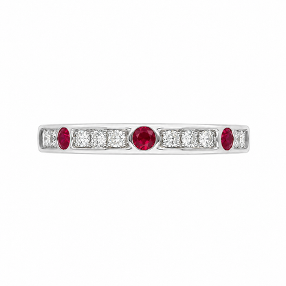 18ct Ruby &amp; Diamond Half Eternity Ring