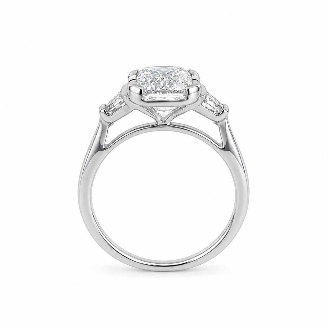 Lab-Grown Diamond Crisscut Emerald &amp; Trapezoid Three-Stone Ring