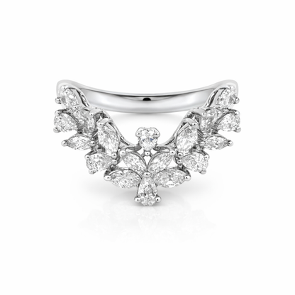 18ct White Gold Diamond V-Shaped Ring