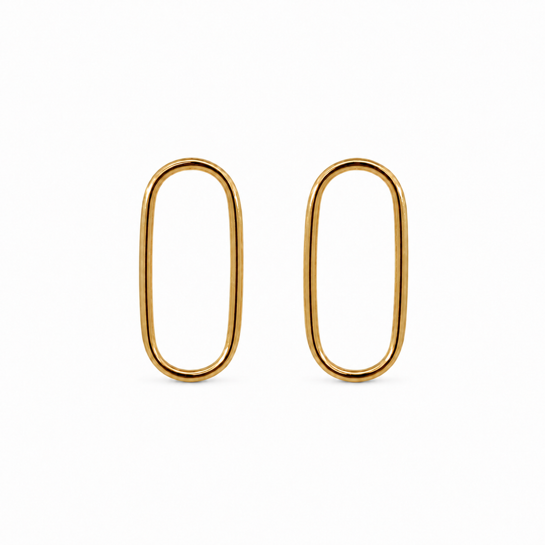9ct Gold Oval Drop Earrings