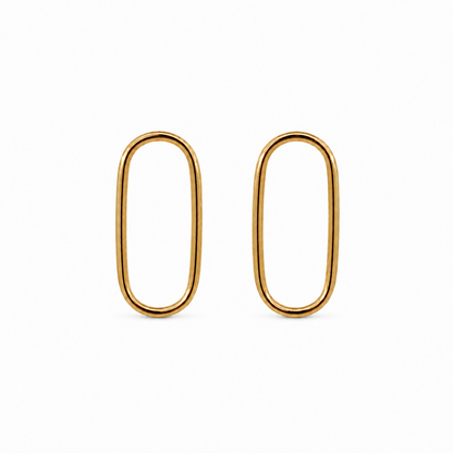 9ct Gold Oval Drop Earrings
