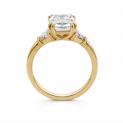 Lab-Grown Diamond Crisscut Emerald &amp; Trapezoid Three-Stone Ring