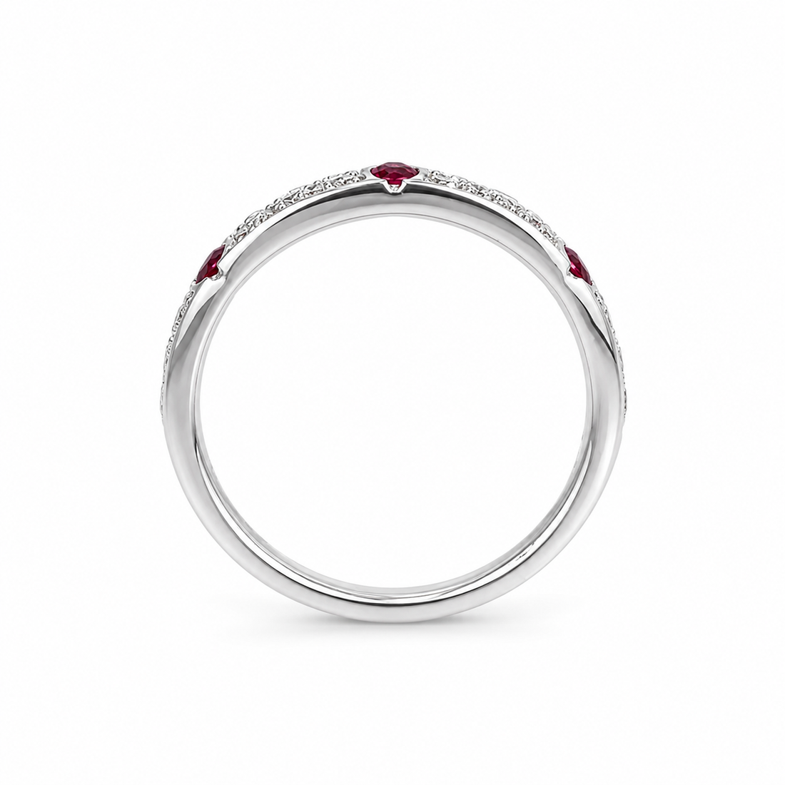 18ct Ruby &amp; Diamond Half Eternity Ring