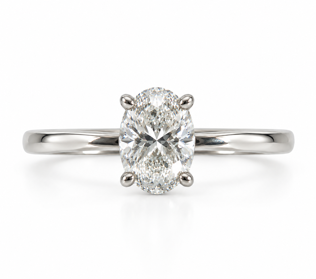 Platinum Oval Solitaire Ring