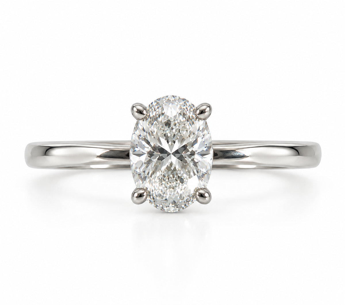 Platinum Oval Solitaire Ring