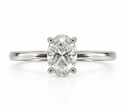 Platinum Oval Solitaire Ring
