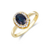 9CT Yellow Gold Oval Blue Sapphire & Diamond Cluster Ring (7x5mm) - Robert Anthony Jewellers, Edinburgh