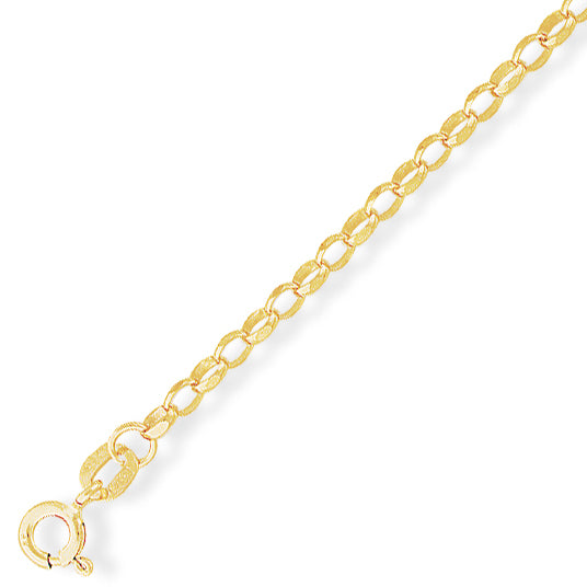 9ct. Yellow Gold Premium Quality Diamond-Cut Oval Belcher Bracelet