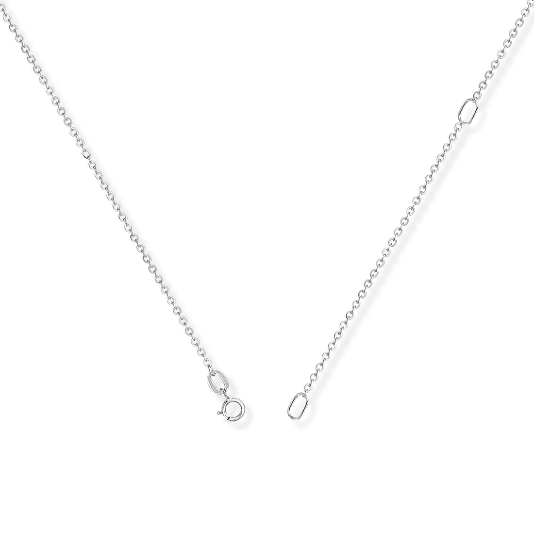 9CT White Gold Convertible Trace Chain — Extendable 16 to 18-inch