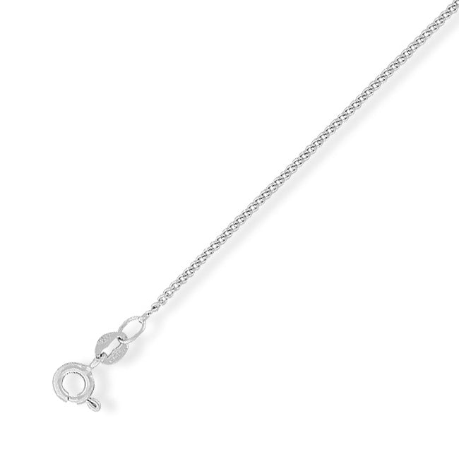 9CT White Gold Curb Tight Diamond-Cut Classic Chain - Robert Anthony Jewellers, Edinburgh