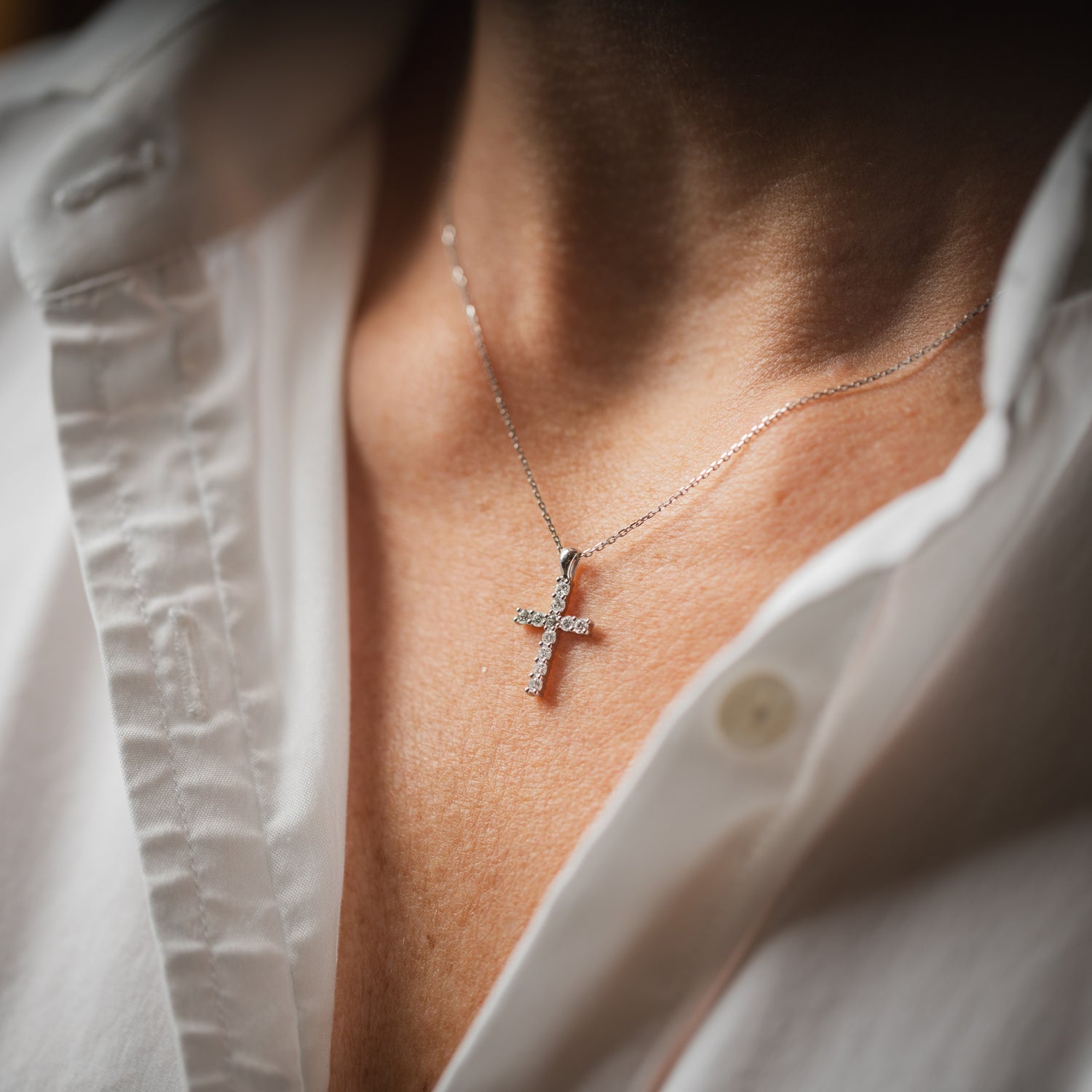 Diamond Cross Pendant - Robert Anthony Jewellers, Edinburgh