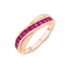 9CT Gold Square Channel Set Ruby Twist Half Eternity Ring - Robert Anthony Jewellers, Edinburgh