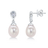 9CT White Gold Pearl & Aquamarine Drop Earrings - Robert Anthony Jewellers, Edinburgh