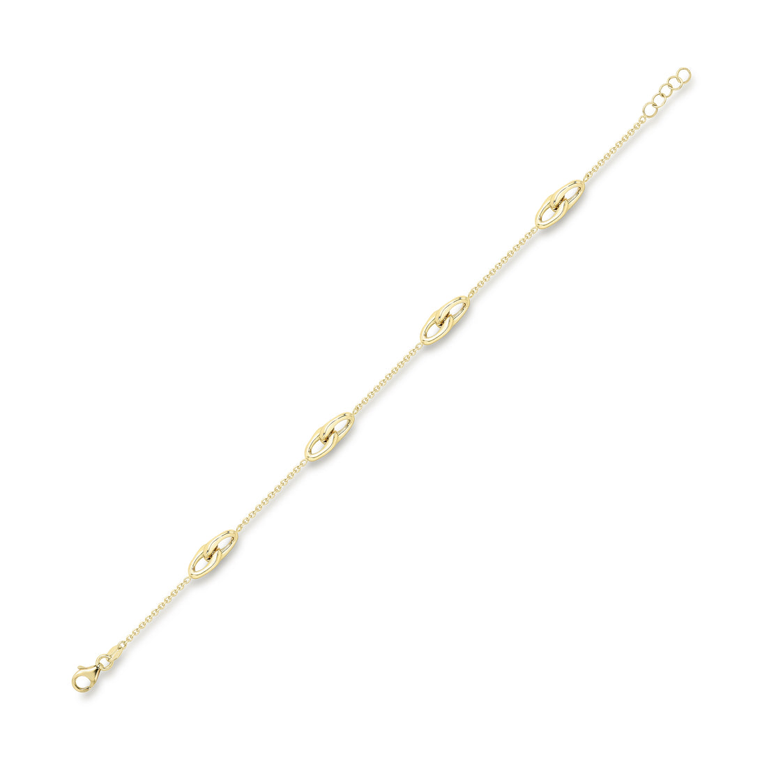 9ct. Yellow Gold Polished Interlocking Motif Bracelet