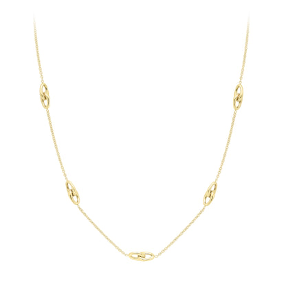 9ct. Yellow Gold Polished Interlocking Motif Necklace - Robert Anthony Jewellers, Edinburgh