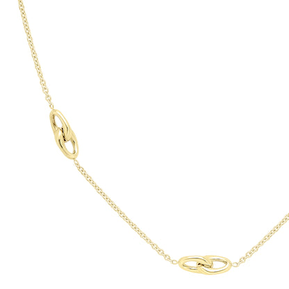 9ct. Yellow Gold Polished Interlocking Motif Necklace - Robert Anthony Jewellers, Edinburgh