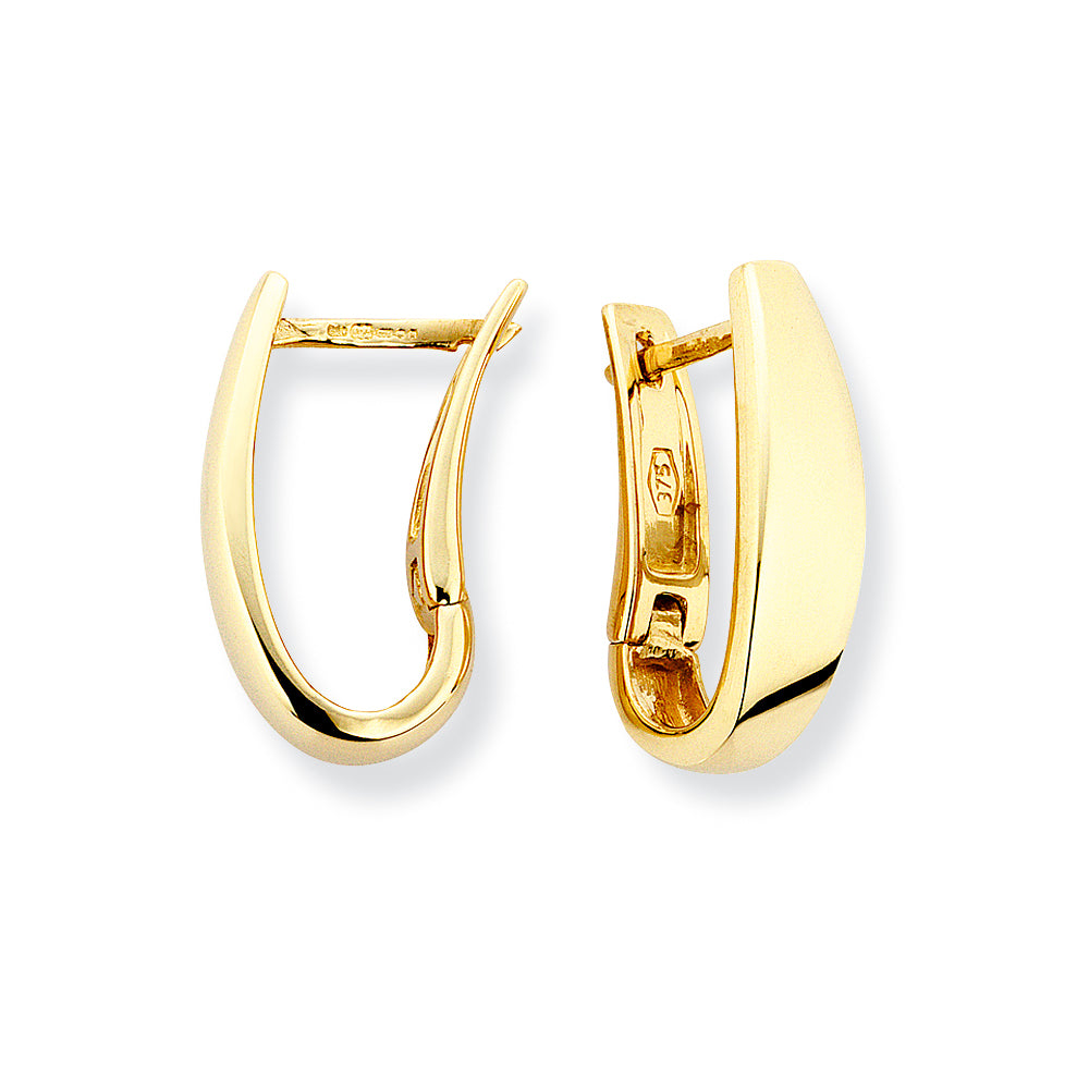 9ct. Yellow Gold Curved Huggie Earrings
