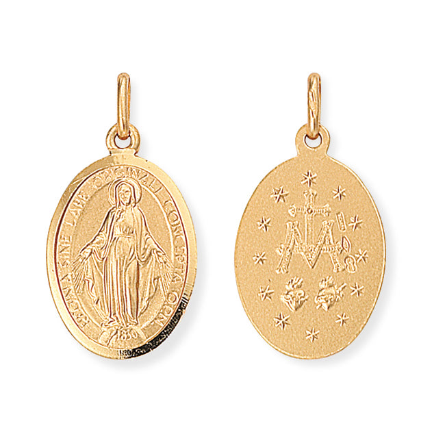 9ct. Yellow Gold Miraculous Madonna (Virgin Mary) Medallion - Robert Anthony Jewellers, Edinburgh