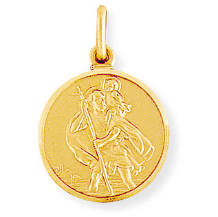 9ct. Gold Round St. Christopher Medallion - Robert Anthony Jewellers, Edinburgh