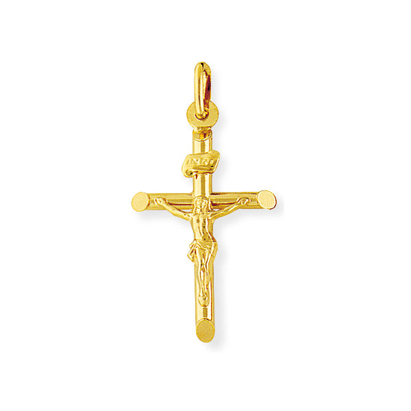 9ct. Yellow Gold Crucifix with INRI Inscription Pendant