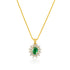 Emerald and Diamond Cluster Pendant with Foxtail Link Chain - Robert Anthony Jewellers, Edinburgh