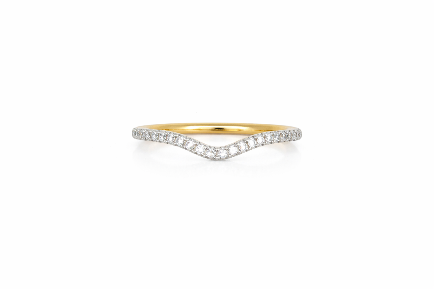 18ct Yellow &amp; White Gold Diamond Shaped Ring
