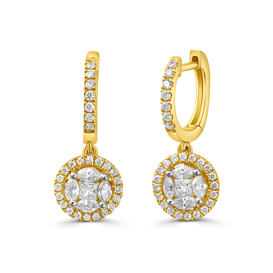 Multi Diamond Hoop Drop Earrings - Robert Anthony Jewellers, Edinburgh
