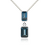 9CT White Gold Octagonal London Blue Topaz Rubover Double Drop Pendant - Robert Anthony Jewellers, Edinburgh