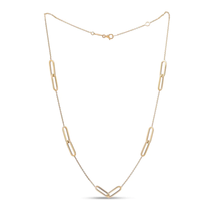 9CT Yellow Gold Double Oval &amp; Chain Necklace - Robert Anthony Jewellers, Edinburgh