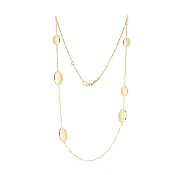 9CT Yellow Gold Flat Oval &amp; Chain