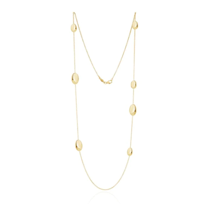 9CT Yellow Gold Flat Oval & Chain - Robert Anthony Jewellers, Edinburgh