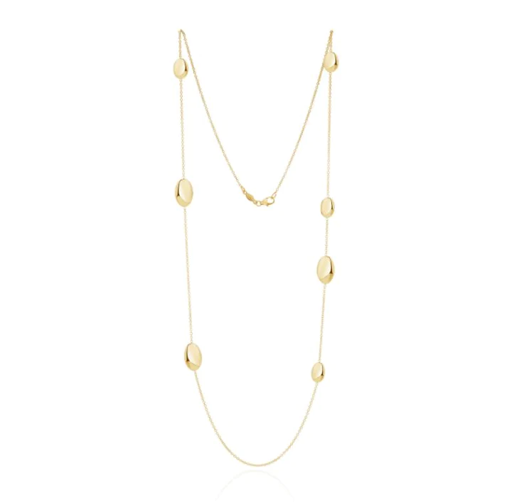 9CT Yellow Gold Flat Oval &amp; Chain - Robert Anthony Jewellers, Edinburgh